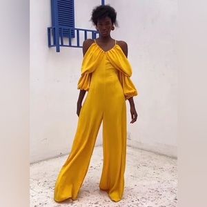 Andrea Iyamah Designer Yellow Kimora Pant Suit Jumpsuit Medium